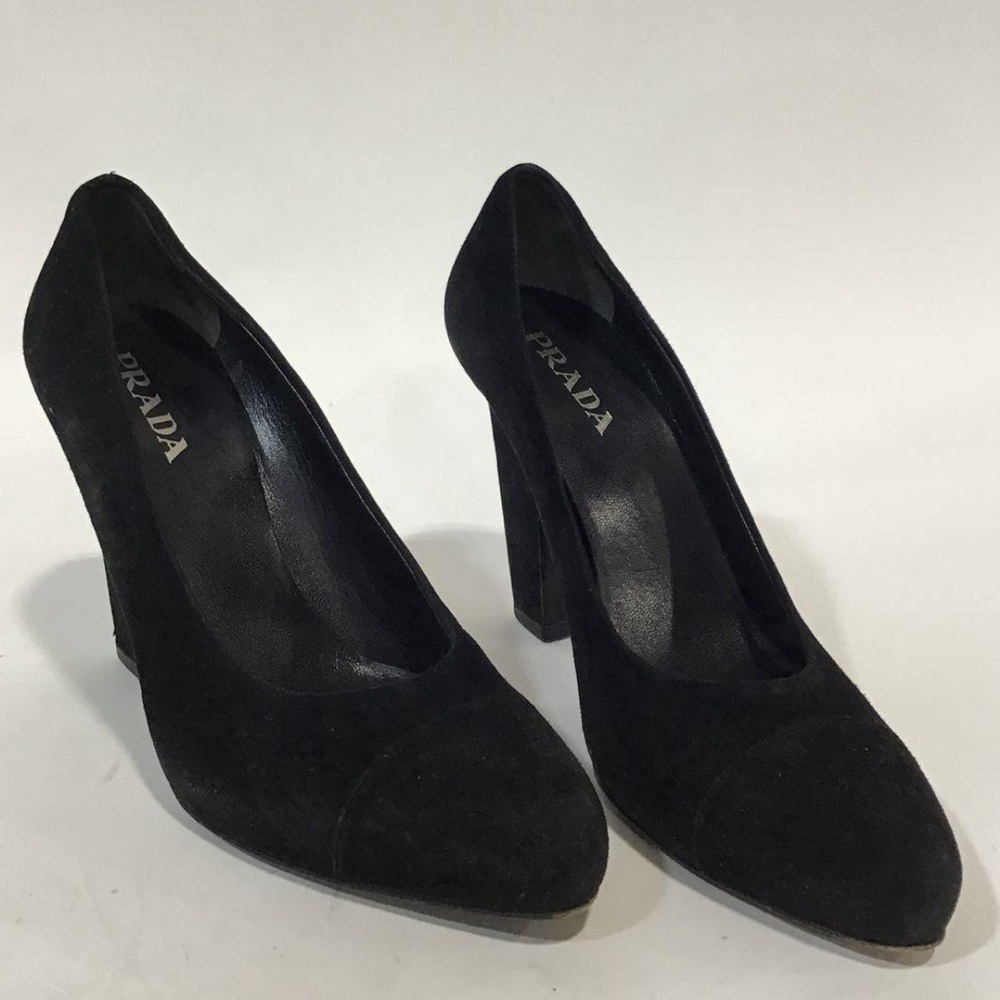 Women’s Prada Black Suede High Heel Pump Size 36.5